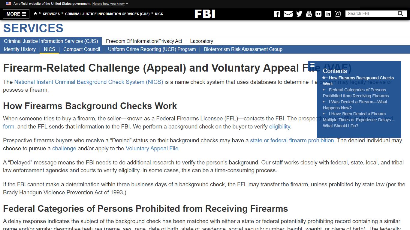 Appeals and VAF — FBI - Federal Bureau of Investigation