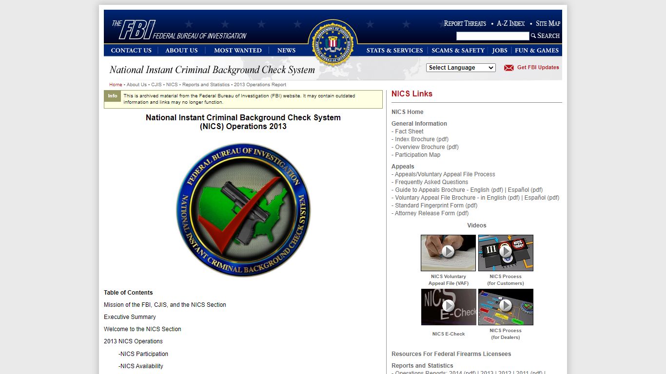 FBI — National Instant Criminal Background Check System (NICS ...